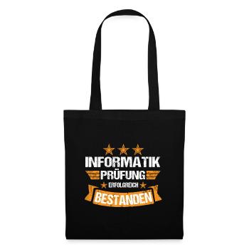 Informatik Studium Prüfung Abschluss bestanden - Stoffbeutel - Schwarz - Vorne