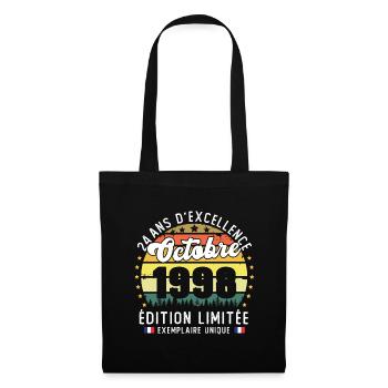 24 Ans Anniversaire Vintage Né en Octobre 1998 - Sac en tissu - noir - Devant