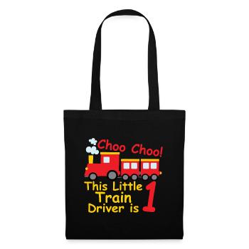 Birthday Shirt 1 Year Railway Locomotive Baby Boys - Tote Bag - black - Front