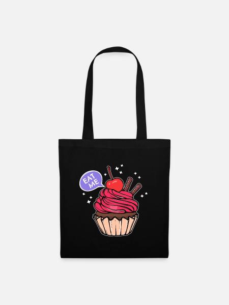 Süßigkeiten Statement Cupcake Backen Naschen - Stoffbeutel - Schwarz