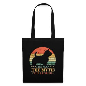 Norwich Terrier Dog Dad Papa Vintage Retro - Tote Bag - black - Front