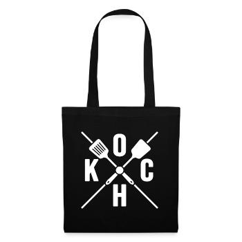 Koch Hobbykoch kocht Gourmet-Küche - Stoffbeutel - Schwarz - Vorne