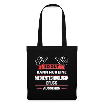 Medientechnologin Druck Design für stolze Profis - Stoffbeutel - Schwarz - Vorne