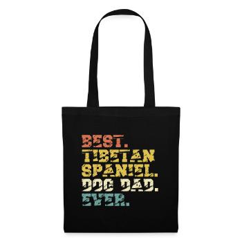Épagneul tibétain papa papa papa papa propriétaire Vintage - Sac en tissu - noir - Devant