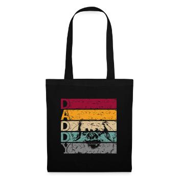 Épagneul tibétain papa papa Papa Master Vintage - Sac en tissu - noir - Devant