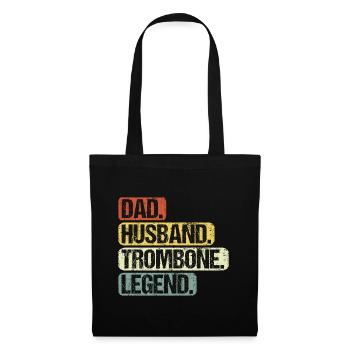 Joueur de trombone Joueur de trombone Papa dit drôle - Sac en tissu - noir - Devant
