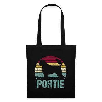 Chien d’eau portugais Portie PWD Vintage Rétro - Sac en tissu - noir - Devant