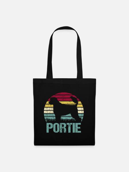 Portuguese Water Dog Portie PWD Vintage Retro - Stoffbeutel - Schwarz