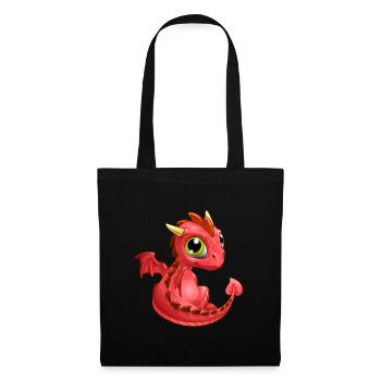 Bébé Dragon Rouge | Mignon bébé dragon rouge - Sac en tissu - noir - Devant