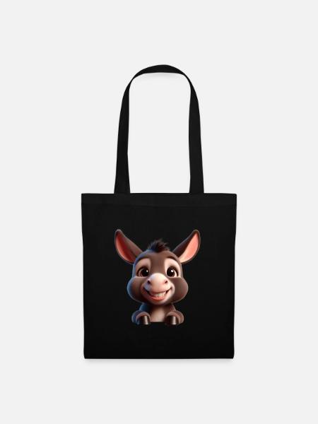 Baby Donkey Esel Mule - Stoffbeutel - Schwarz