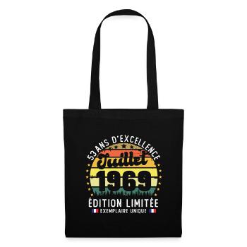 53 Ans Anniversaire Vintage Né en juillet 1969 - Sac en tissu - noir - Devant