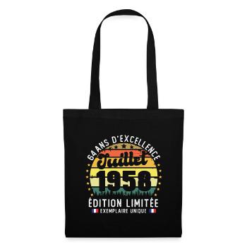 64 Ans Anniversaire Vintage Né en juillet 1958 - Sac en tissu - noir - Devant