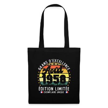 64 Ans Anniversaire Vintage Né en Août 1958 - Sac en tissu - noir - Devant