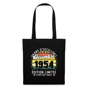68 Ans Anniversaire Vintage Né en Décembre 1954 - Sac en tissu - noir - Devant