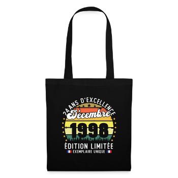 24 Ans Anniversaire Vintage Né en Décembre 1998 - Sac en tissu - noir - Devant