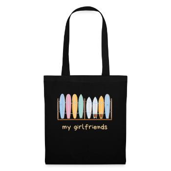 My Surfboard Girlsfriends - Stoffbeutel - Schwarz - Vorne