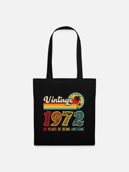 Vintage Cadeau D'anniversaire 50 Ans 1972 - Sac en tissu - noir