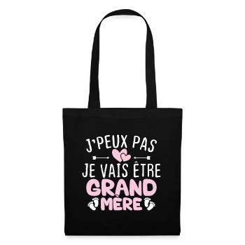 Je peux pas je vais être grand mère - Sac en tissu - noir - Devant