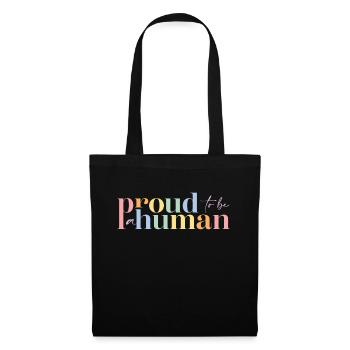 Fier humain | Grande façade - Sac en tissu - noir - Devant