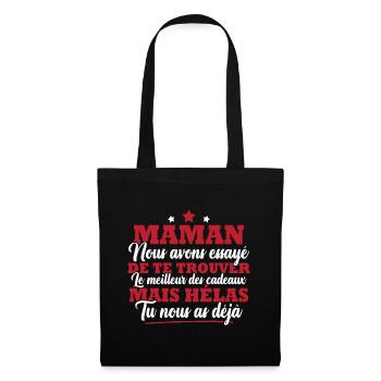 Maman nous avons essayé de te trouver cadeau - Sac en tissu - noir - Devant