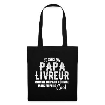 Je Suis Un Papa Livreur - Sac en tissu - noir - Devant