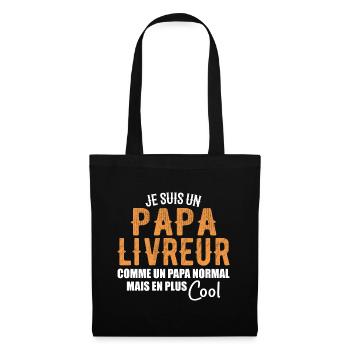Je Suis Un Papa Livreur - Sac en tissu - noir - Devant