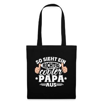 So sieht ein richtig cooler Papa aus - Stoffbeutel - Schwarz - Vorne