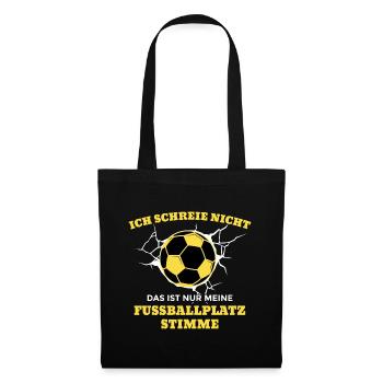 Fußballtrainer Fußball Fußballplatz schreien laut - Stoffbeutel - Schwarz - Vorne