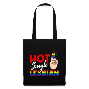 Hot Single Lesbian LGBTQ Lesbian Pride, CSD Pride - Sac en tissu - noir - Devant