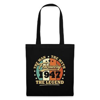 February 1947, 76 years old Birthday Man woman - Tote Bag - black - Front