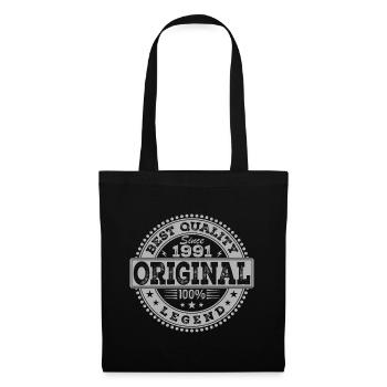 33e Anniversaire Original 1991 Vintage Cadeau - Sac en tissu - noir - Devant