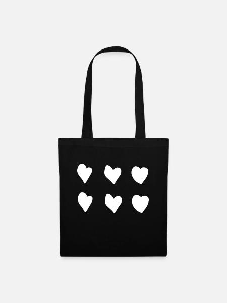 sechs herzen herz liebe symbol form - Stoffbeutel - Schwarz