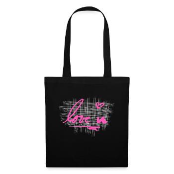 Crosses Pattern I love your heart - Tote Bag - black - Front