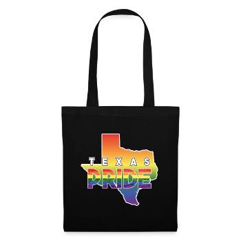 Regenbogen-Design Texas-Karte für stolze LGBT+ - Stoffbeutel - Schwarz - Vorne