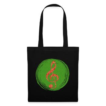 Merry Christmas Green Festive Melody - Tote Bag - black - Front