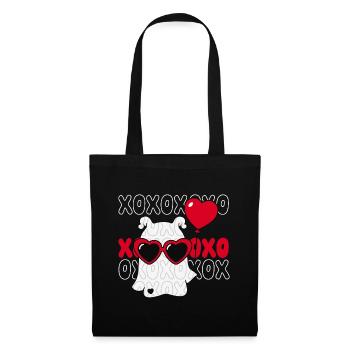Valentinstag xoxo xoxo hugs kisses Liebe verliebt - Stoffbeutel - Schwarz - Vorne