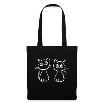 Cats Friends Animals two pet small - Tote Bag - black - Front