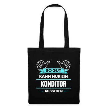 Konditor Design für stolze Handwerker - Stoffbeutel - Schwarz - Vorne