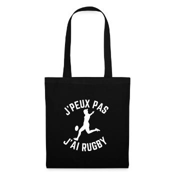 J'Peux Pas J'ai Rugby Drôle Rugbyman - Sac en tissu - noir - Devant