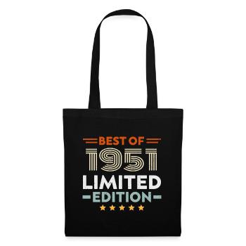 Retro 1951 Vintage Geschenk 73. Geburtstag 73 Jahre - Stoffbeutel - Schwarz - Vorne