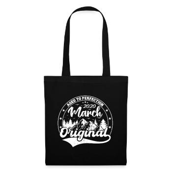 Mars 2020 Vintage Vintage Retro Anniversaire - Sac en tissu - noir - Devant