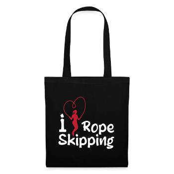 Ich liebe Seilspringen Design für Seilspringer - Stoffbeutel - Schwarz - Vorne