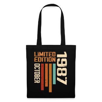 Vintage October 1987 Retro Birthday Gift - Tote Bag - black - Front