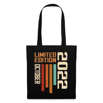 Vintage Octobre 2022 Rétro Cadeau D'anniversaire - Sac en tissu - noir - Devant