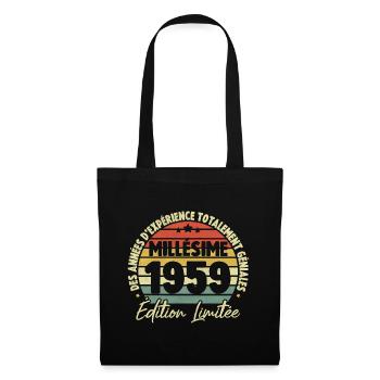 Cadeau D'anniversaire Millésime Fabriqué en 1959 - Sac en tissu - noir - Devant