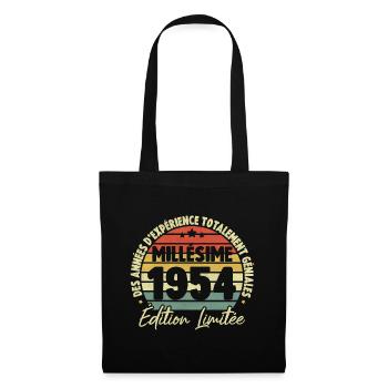 Cadeau D'anniversaire Millésime Fabriqué en 1954 - Sac en tissu - noir - Devant