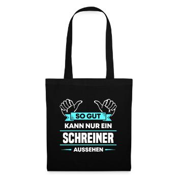 Schreiner Design für stolze Handwerker - Stoffbeutel - Schwarz - Vorne