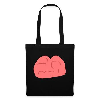 Symbole de la tête Cerveau - Sac en tissu - noir - Devant