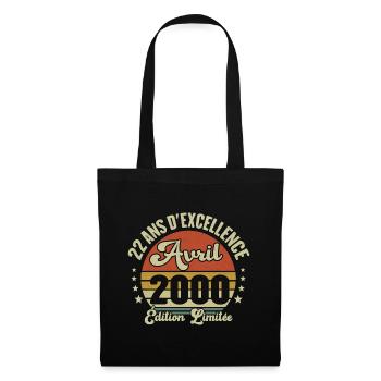 22 Ans Anniversaire Vintage Né(e) en Avril 2000 - Sac en tissu - noir - Devant