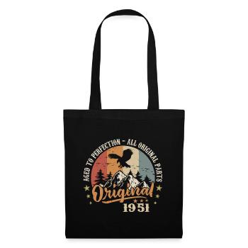 Original 1951 Jahrgang Vintage 1951 Geburtstag - Stoffbeutel - Schwarz - Vorne